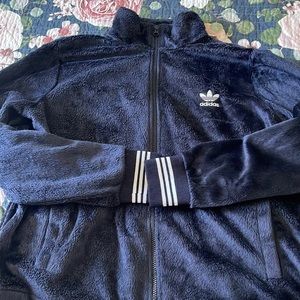 Adidas Womens Blue Faux Fur